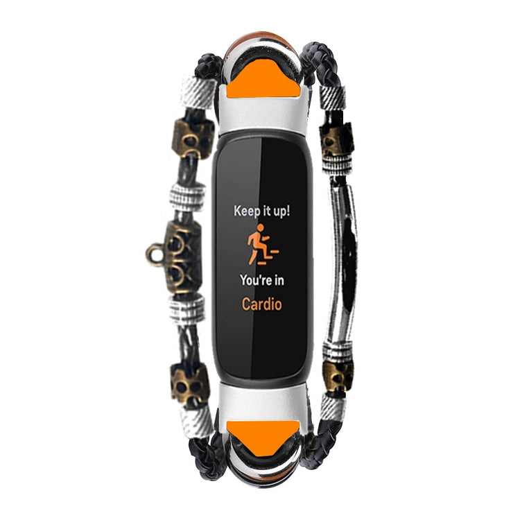 Fitbit Luxe Watch Band DIY Vintage Decor Ethnic Style Beaded Wristbands - Brown#serie_2