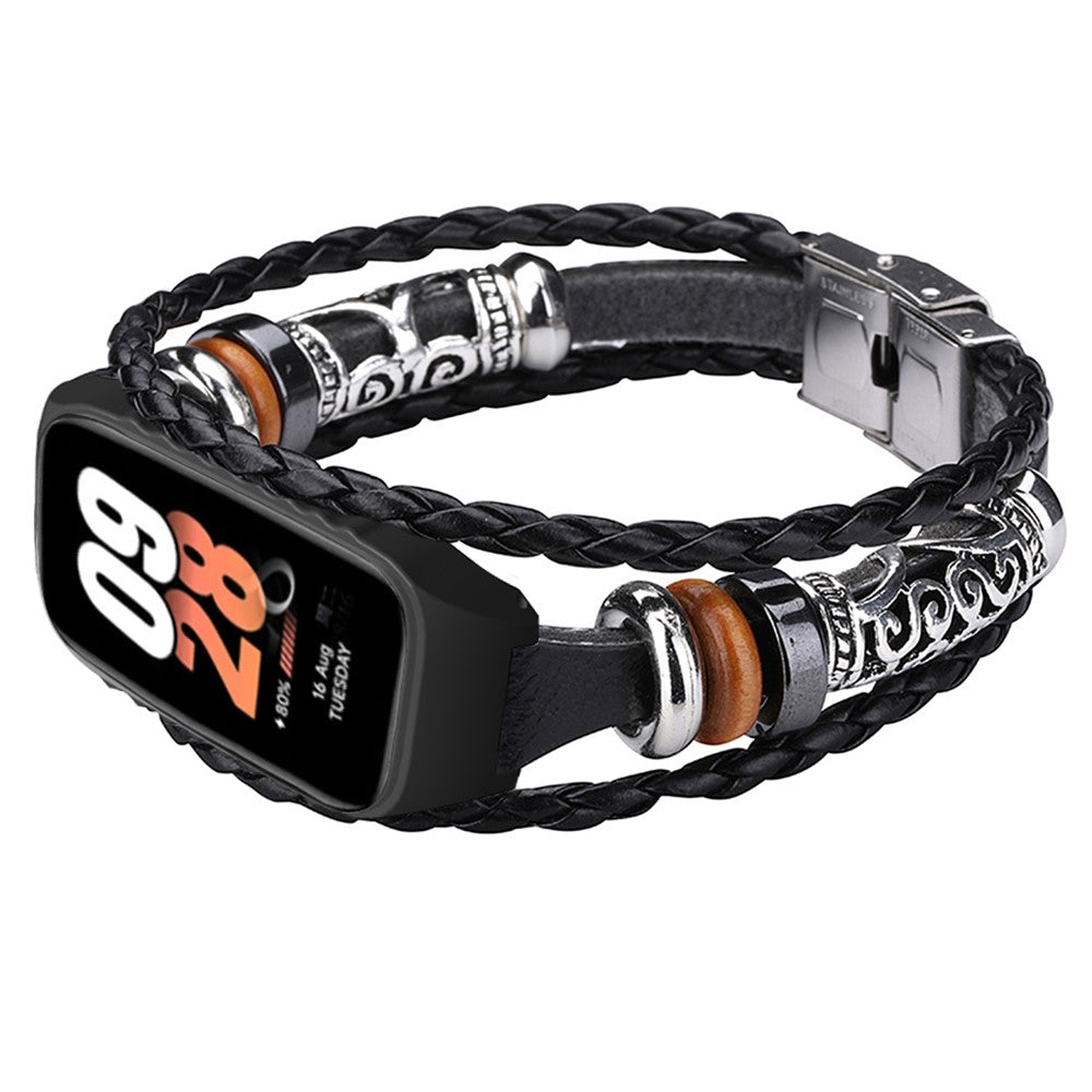 Vildt Fantastisk Kunstlรฆder Rem passer til Xiaomi Smart Band 8 - Sort#serie_1