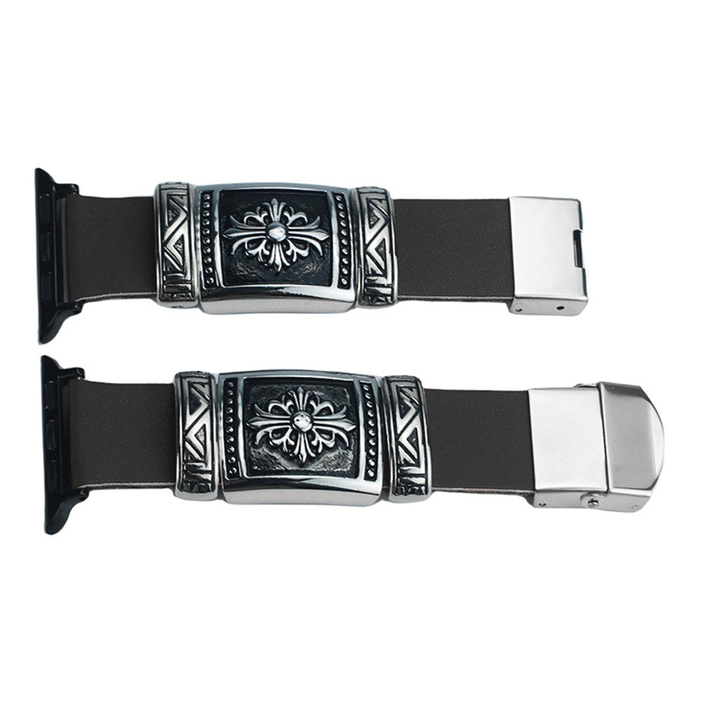 Glimrende Kunstlรฆder Universal Rem passer til Apple Smartwatch - Sort#serie_1