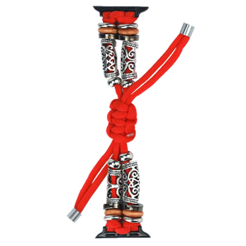 Apple Watch Series 41mm / 40mm / 38mm Rope Watch Strap Beads Wrist Band - Red#serie_4