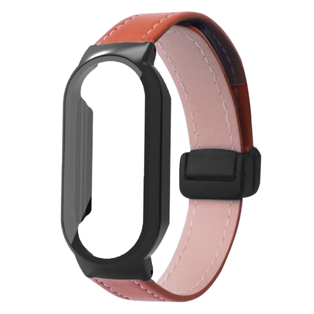 Rigtigt Fantastisk Kunstlæder Rem passer til Xiaomi Smart Band 8 - Brun#serie_3