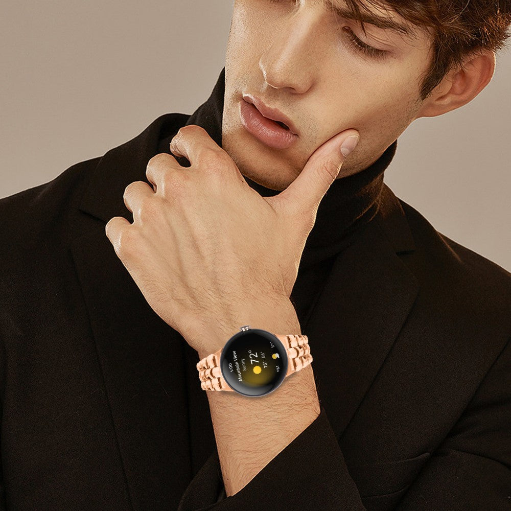 Google Pixel Watch / Watch 2 Fashion Alloy Watch Strap Replacement Wrist Band - Rose Gold#serie_1