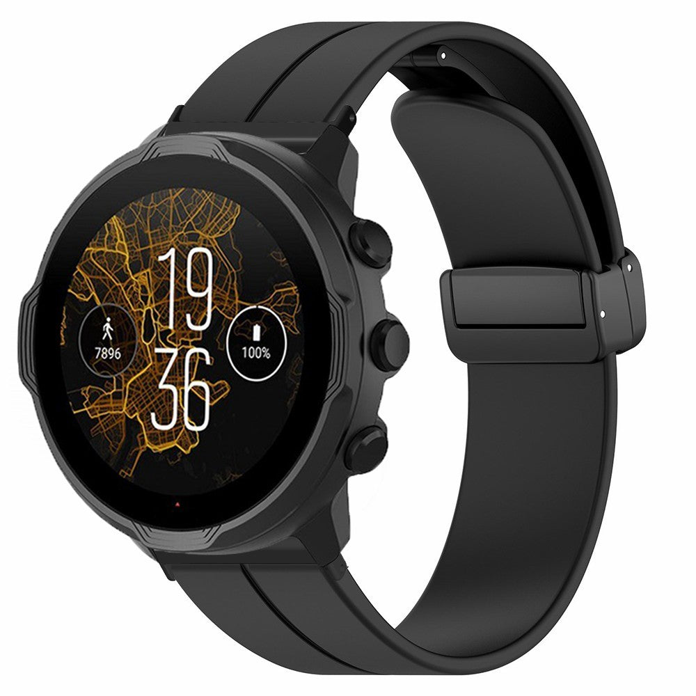 Suunto Spartan Sport Wrist HR Baro / Suunto 7 Silicone Wrist Strap 24mm Watch Band (Thick Spring Bar) - Black#serie_5