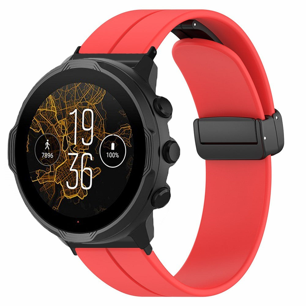 Suunto Spartan Sport Wrist HR Baro / Suunto 7 Silicone Wrist Strap 24mm Watch Band (Thick Spring Bar) - Red#serie_6