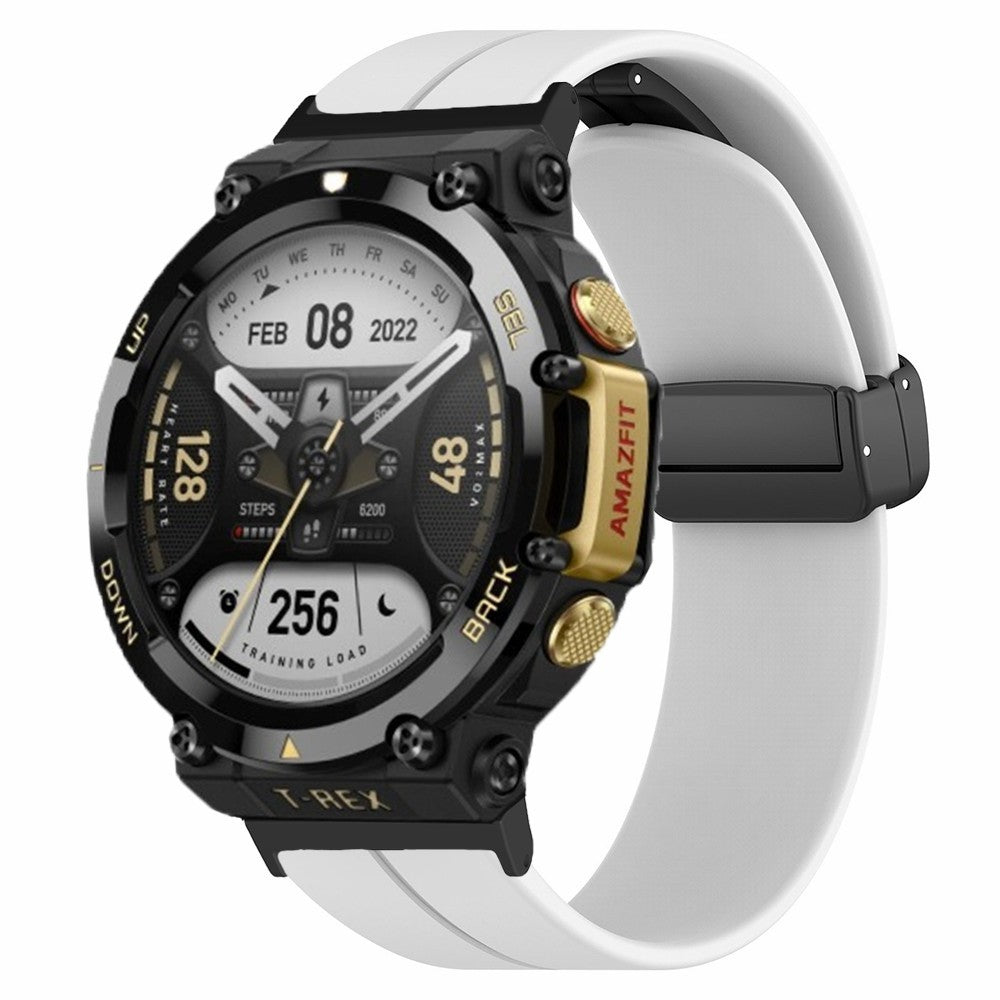 Huami Amazfit T-Rex 2 Silicone Watch Band Magnetic Folding Buckle Wrist Strap - White#serie_1