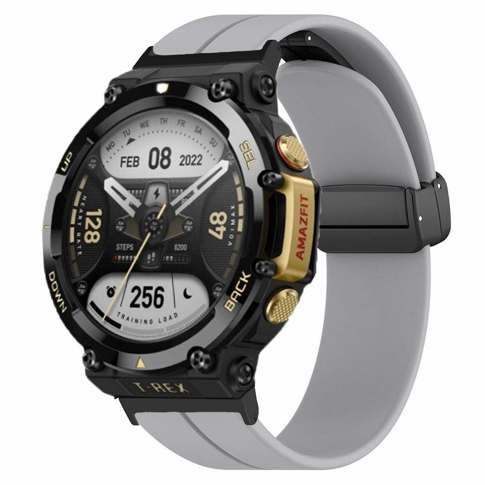Huami Amazfit T-Rex 2 Silicone Watch Band Magnetic Folding Buckle Wrist Strap - Grey#serie_7