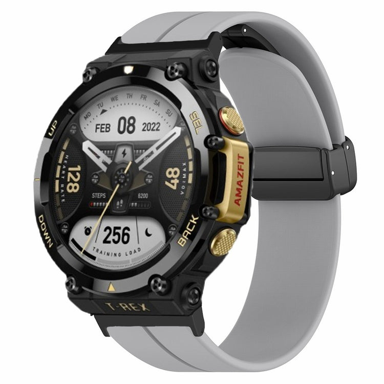 Huami Amazfit T-Rex 2 Silicone Watch Band Magnetic Folding Buckle Wrist Strap - Grey#serie_7