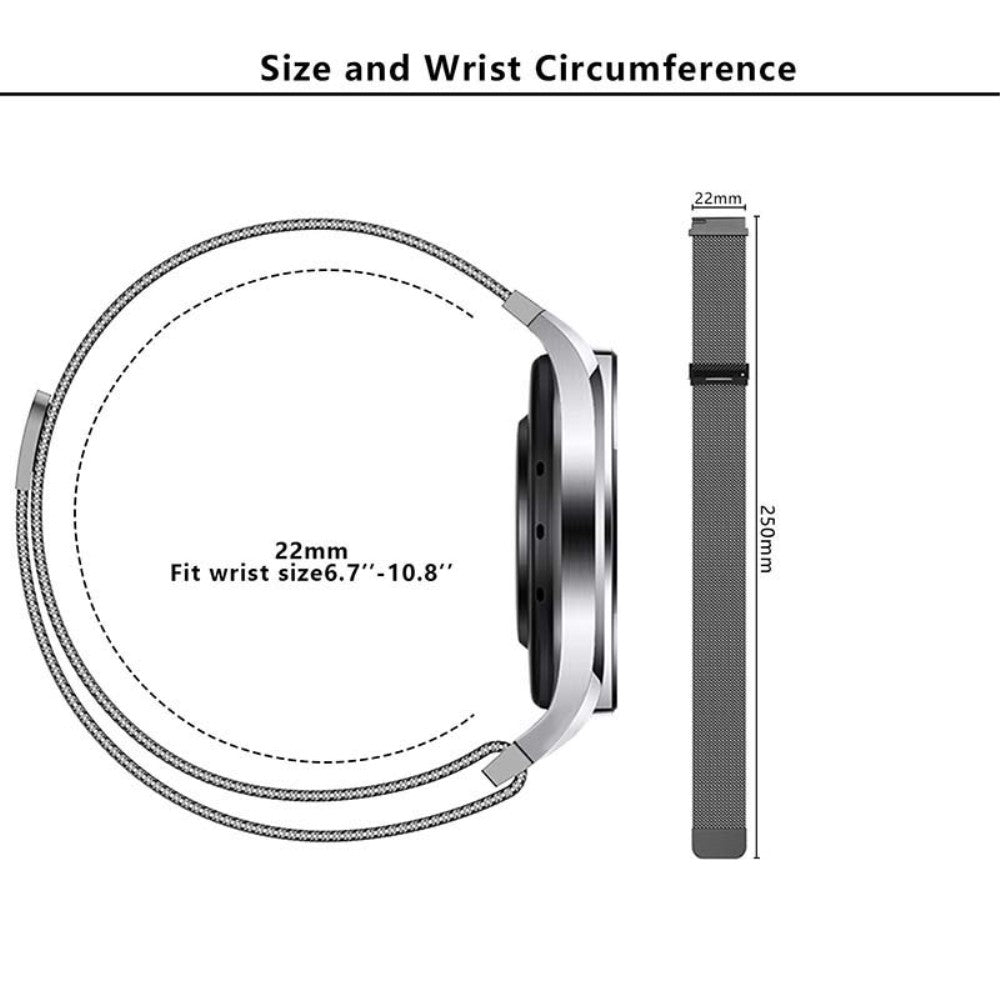 Meget Godt Metal Universal Rem passer til Smartwatch - Sort#serie_3