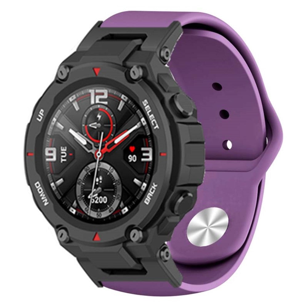 Huami Amazfit T-Rex / T-Rex Pro Silicone Watch Strap Alloy Buckle Replacement Watch Band - Dark Purple#serie_10