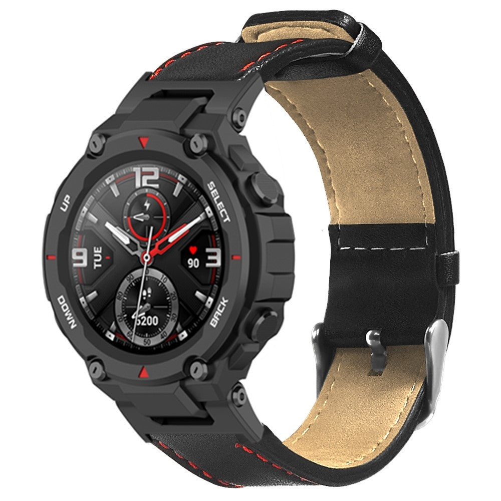 Huami Amazfit T-Rex / T-Rex Pro Replacement Watch Band Stitching Leather Wrist Strap#serie_1