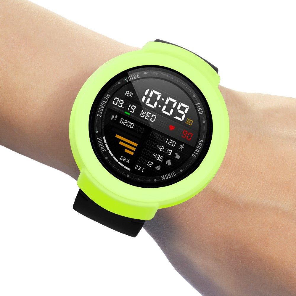 Huami Amazfit Verge / Verge Lite Silicone Bumper Frame Hollowed Protective Cover - Fluorescent Green#serie_10
