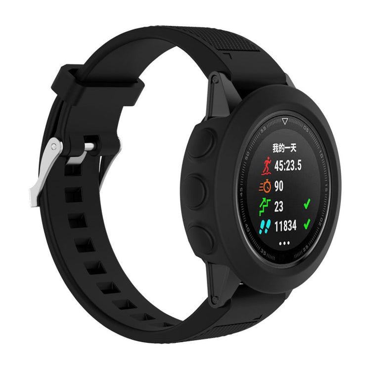 Meget Fed Garmin Fenix 5X / Garmin Tactix Charlie Silikone Cover - Sort#serie_8