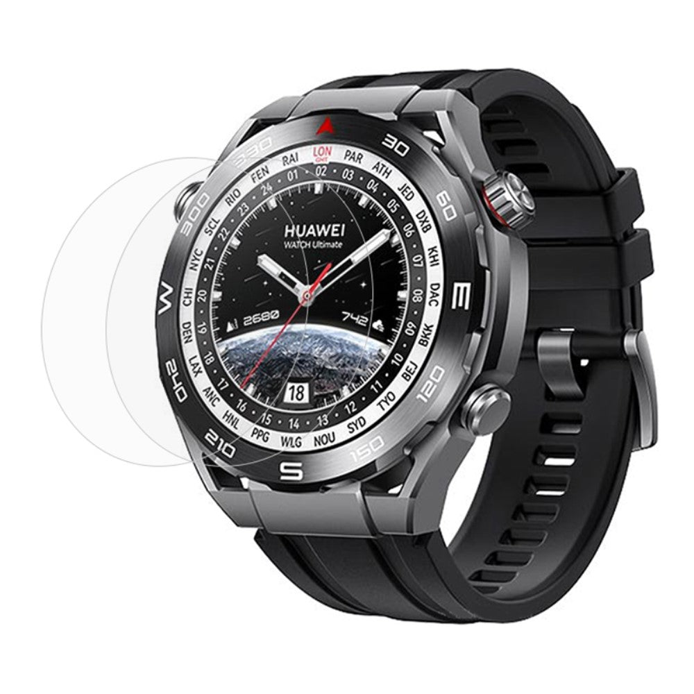 2stk Silikone HD Skรฆrmbeskytter passer til Huawei Watch Ultimate - Gennemsigtig#serie_435