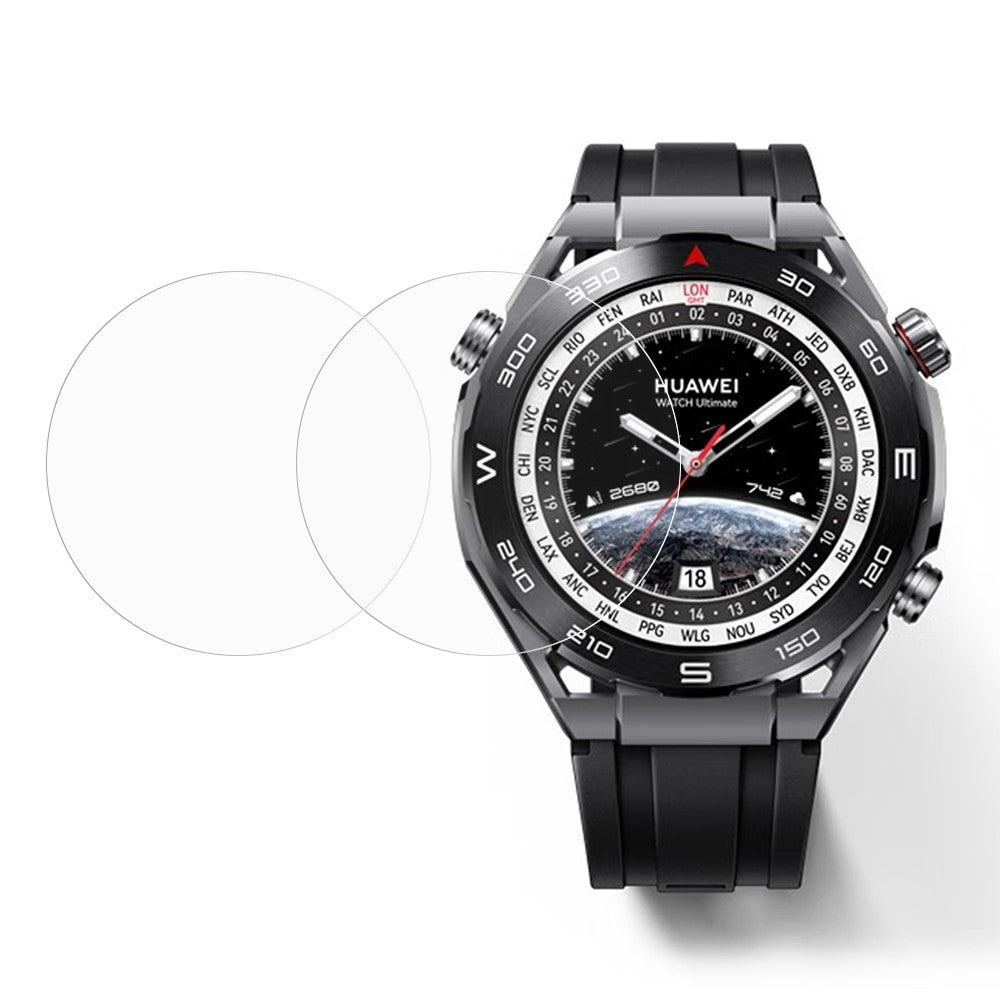 2stk Hรฆrdet Glas Skรฆrmbeskytter passer til Huawei Watch Ultimate - Gennemsigtig#serie_437