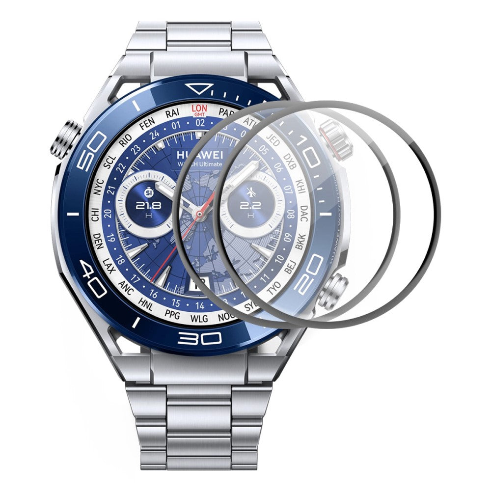 2stk Hรฆrdet Glas Skรฆrmbeskytter passer til Huawei Watch Ultimate - Gennemsigtig#serie_439