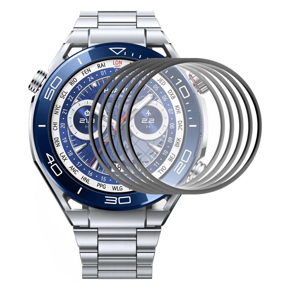 5stk Hรฆrdet Glas Skรฆrmbeskytter passer til Huawei Watch Ultimate - Gennemsigtig#serie_440