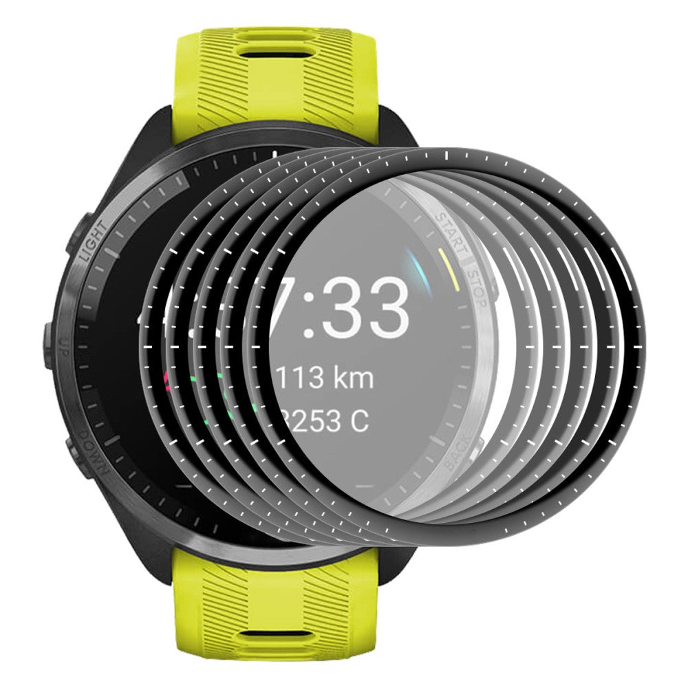 5stk Hรฆrdet Glas Skรฆrmbeskytter passer til Garmin Forerunner 965 - Gennemsigtig#serie_330