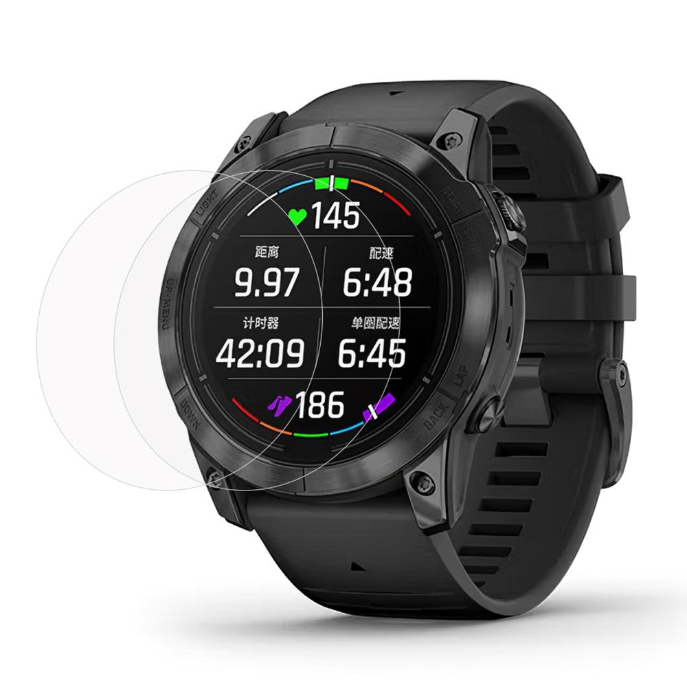 2stk Hรฆrdet Glas Skรฆrmbeskytter passer til Garmin Epix Pro (51mm) - Gennemsigtig#serie_346