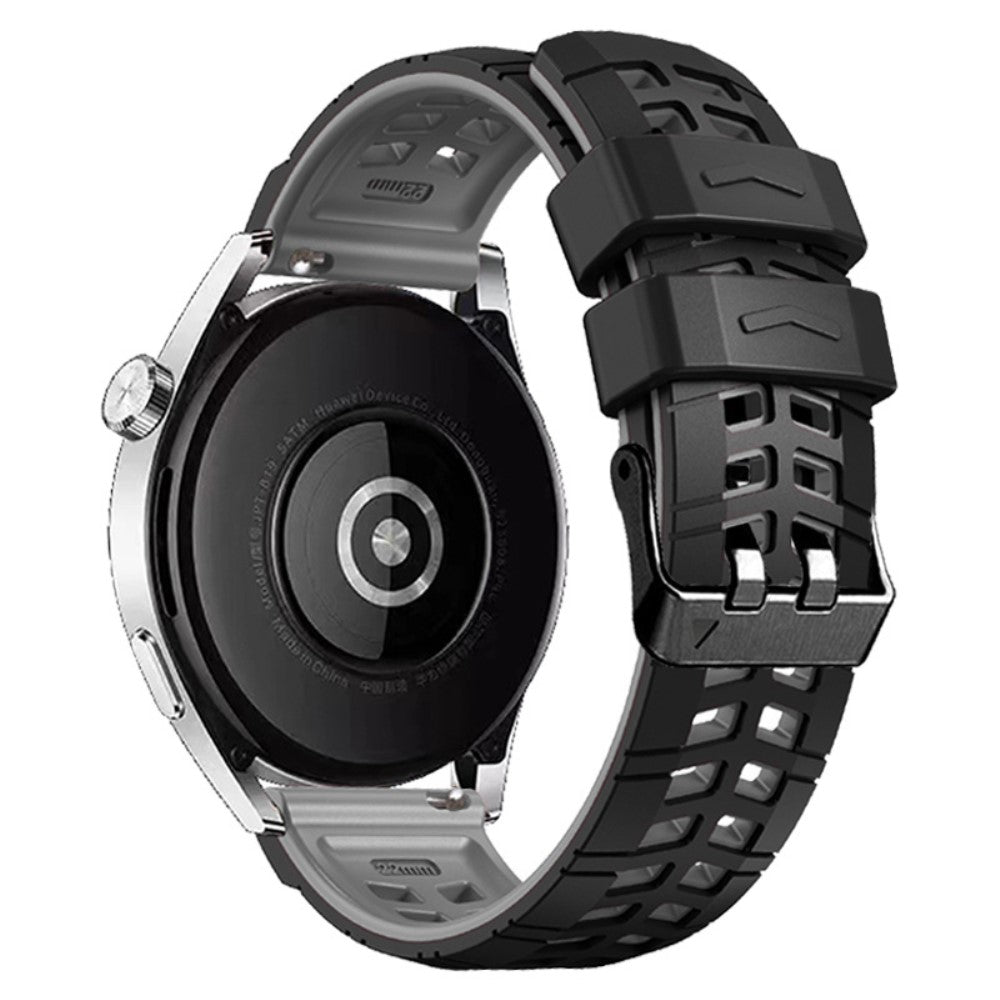 22mm Universal silicone textured strap - Black / Grey#serie_6