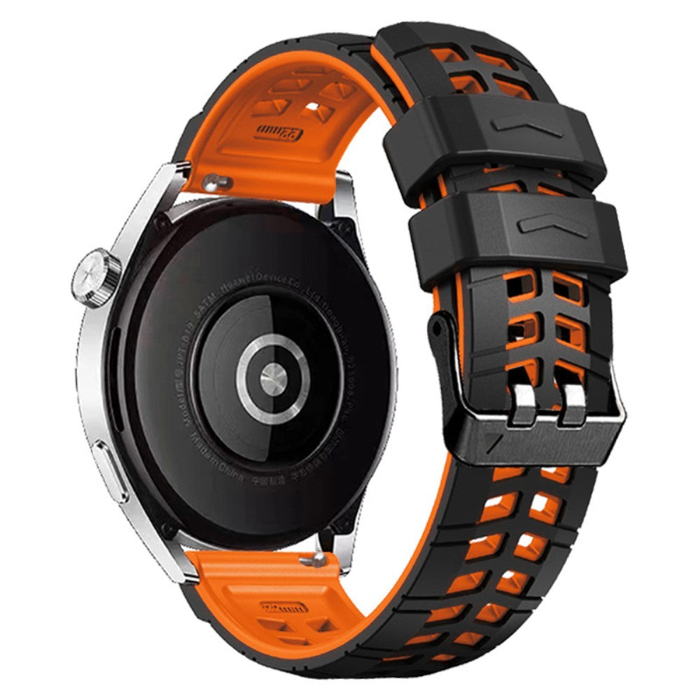 22mm Universal silicone textured strap - Black / Orange#serie_7