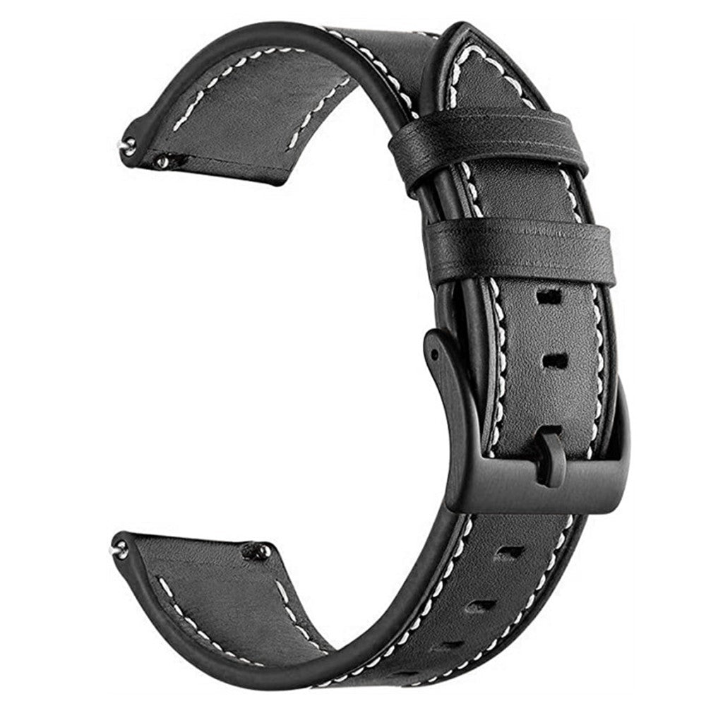 22mm Universal Genuine Cowhide leather strap - Black#serie_3