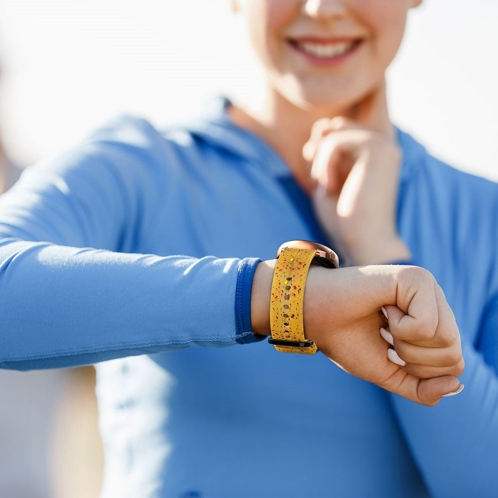 Solid Silikone Universal Rem passer til Smartwatch - Gul#serie_8