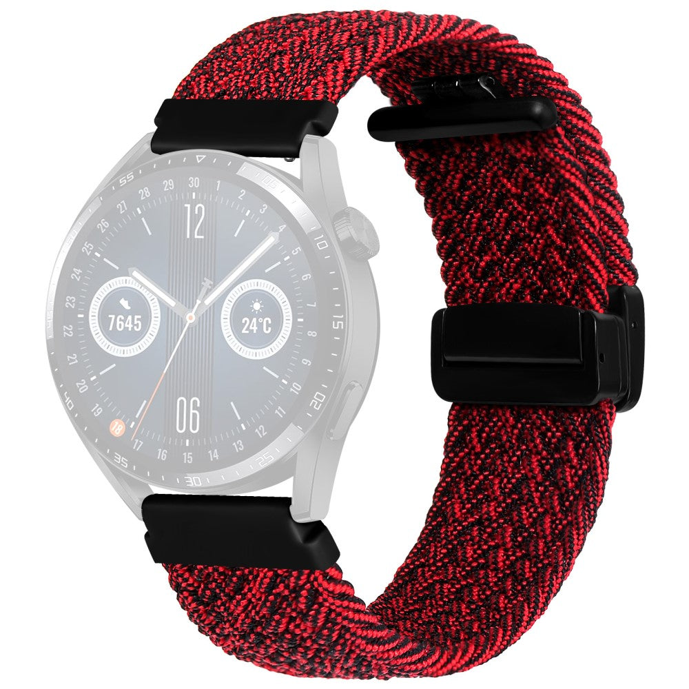 22mm Universal nylon braid style strap - Black / Red#serie_5