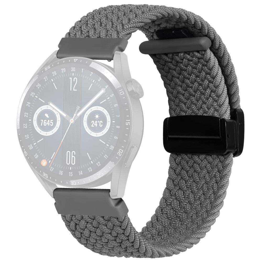 22mm Universal nylon braid style strap - Grey#serie_7