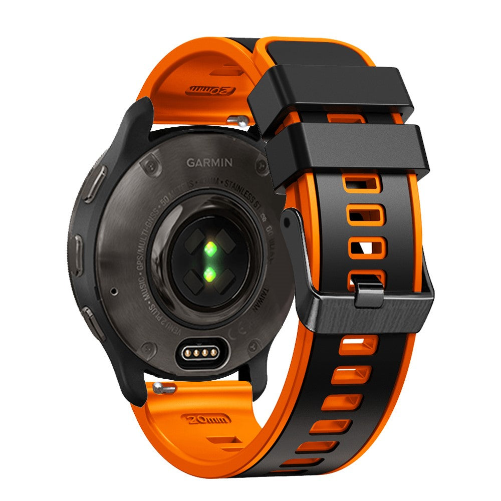 20mm Universal dual color silicone strap - Black / Orange#serie_3