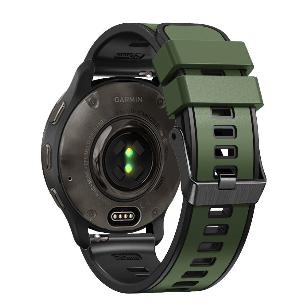 20mm Universal dual color silicone strap - Army Green / Black#serie_8