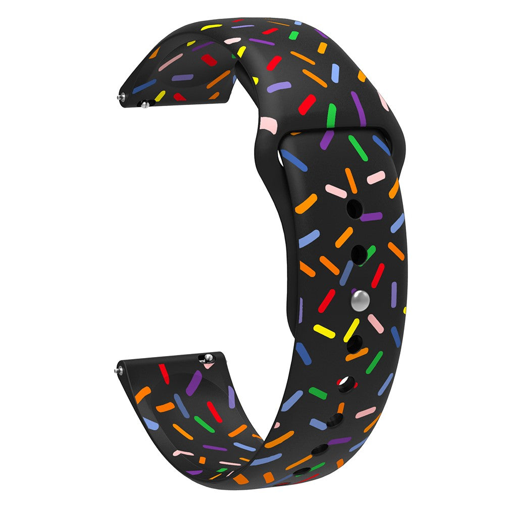 22mm Universal color dot silicone strap - Black#serie_5