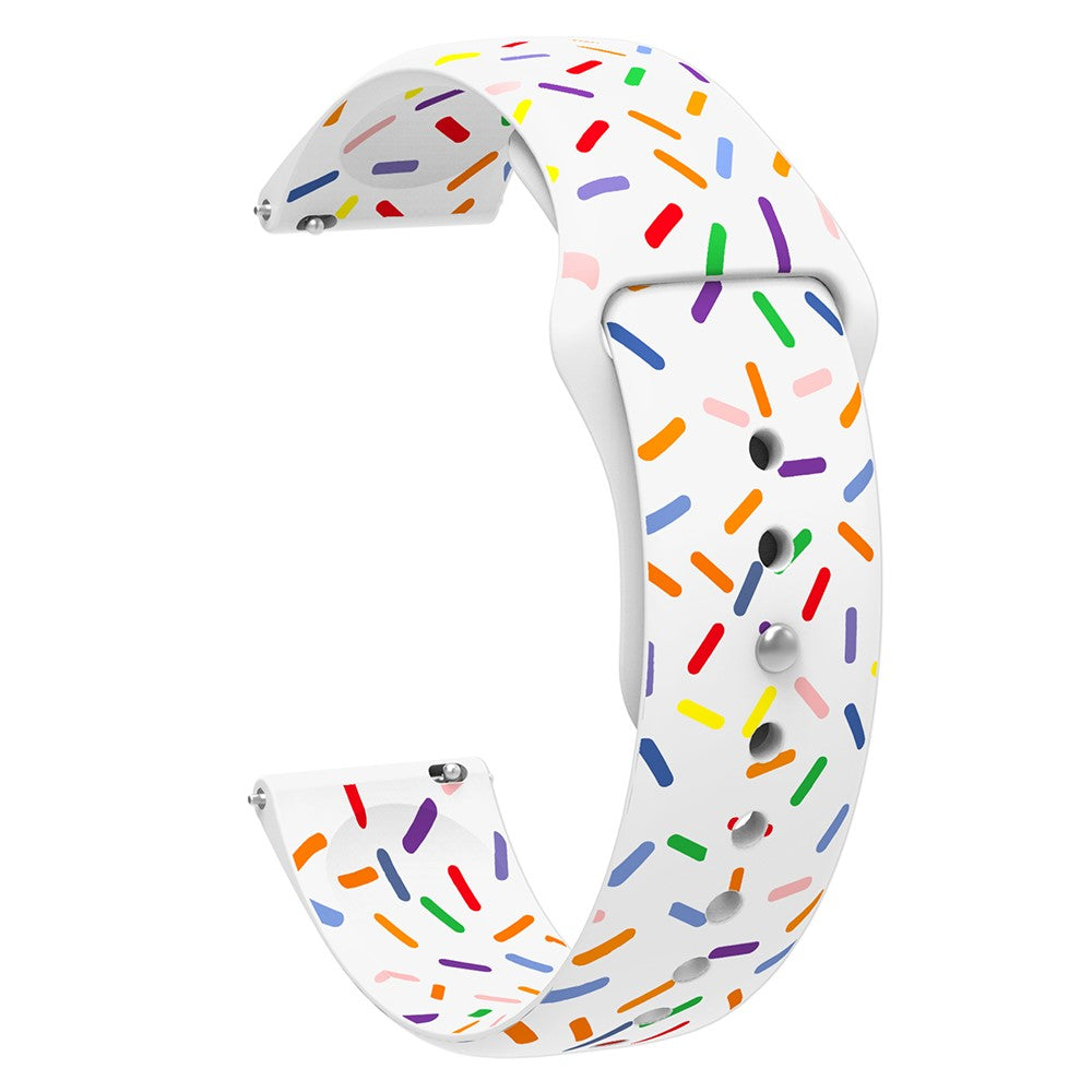 22mm Universal color dot silicone strap - White#serie_6