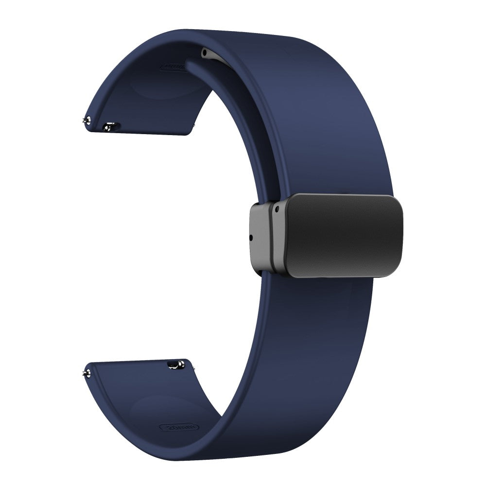 22mm Universal simple silicone strap with black buckle - Midnight Blue#serie_11