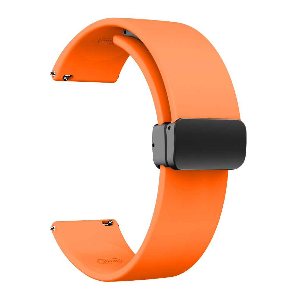 22mm Universal simple silicone strap with black buckle - Orange#serie_3