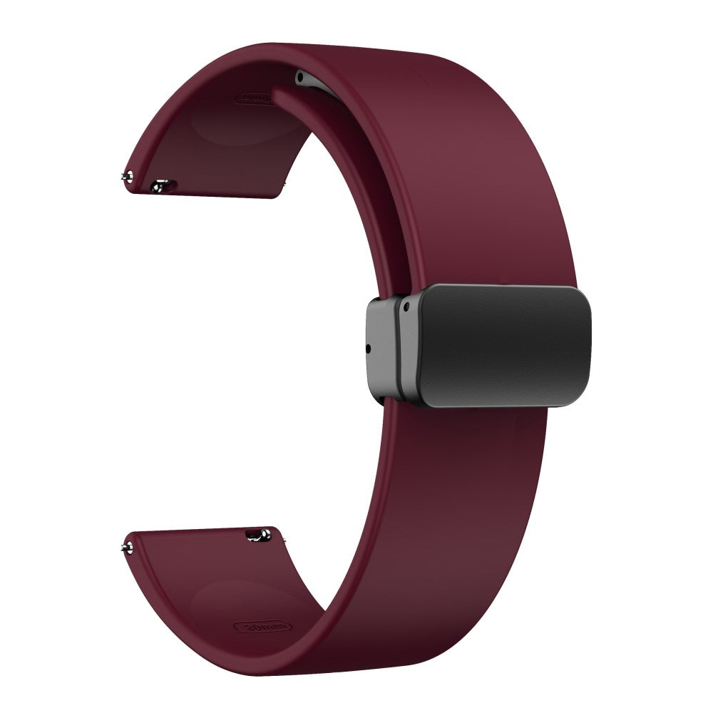 22mm Universal simple silicone strap with black buckle - Wine Red#serie_7