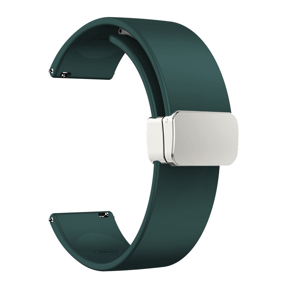 22mm Universal simple silicone strap with silver buckle - Official Green#serie_6