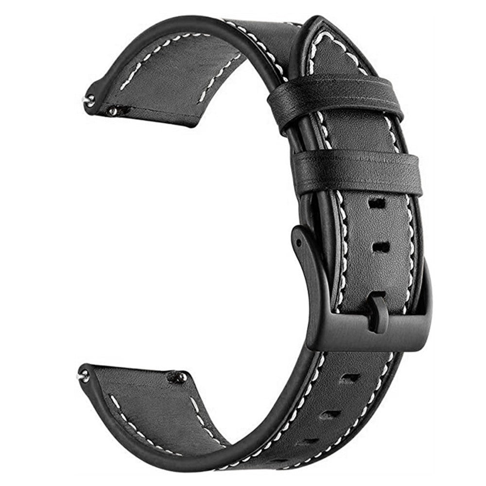 20mm Universal Genuine Cowhide leather strap - Black#serie_2