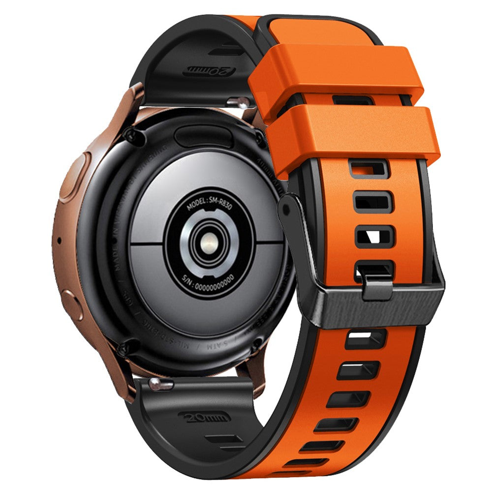 18mm Universal dual color silicone strap - Orange / Black#serie_3
