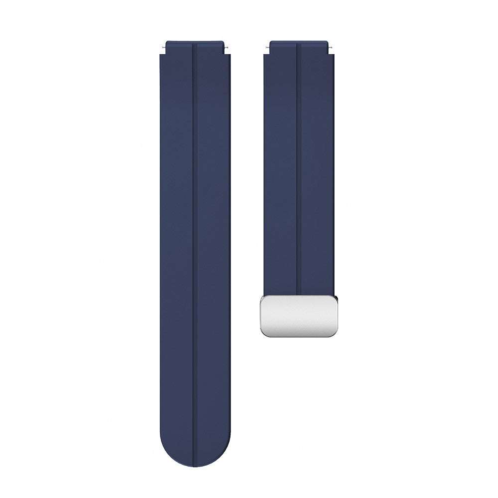 18mm Universal silicone strap with silver buckle - Midnight Blue#serie_12