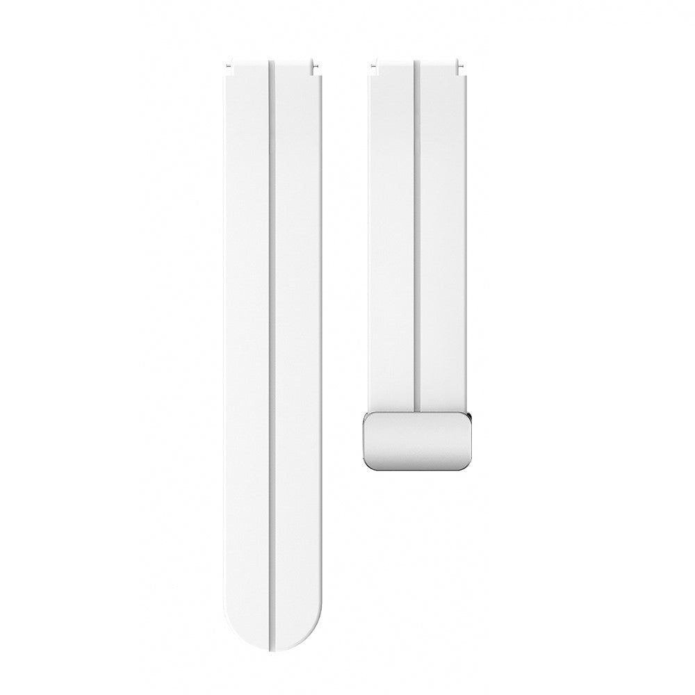 18mm Universal silicone strap with silver buckle - White#serie_2