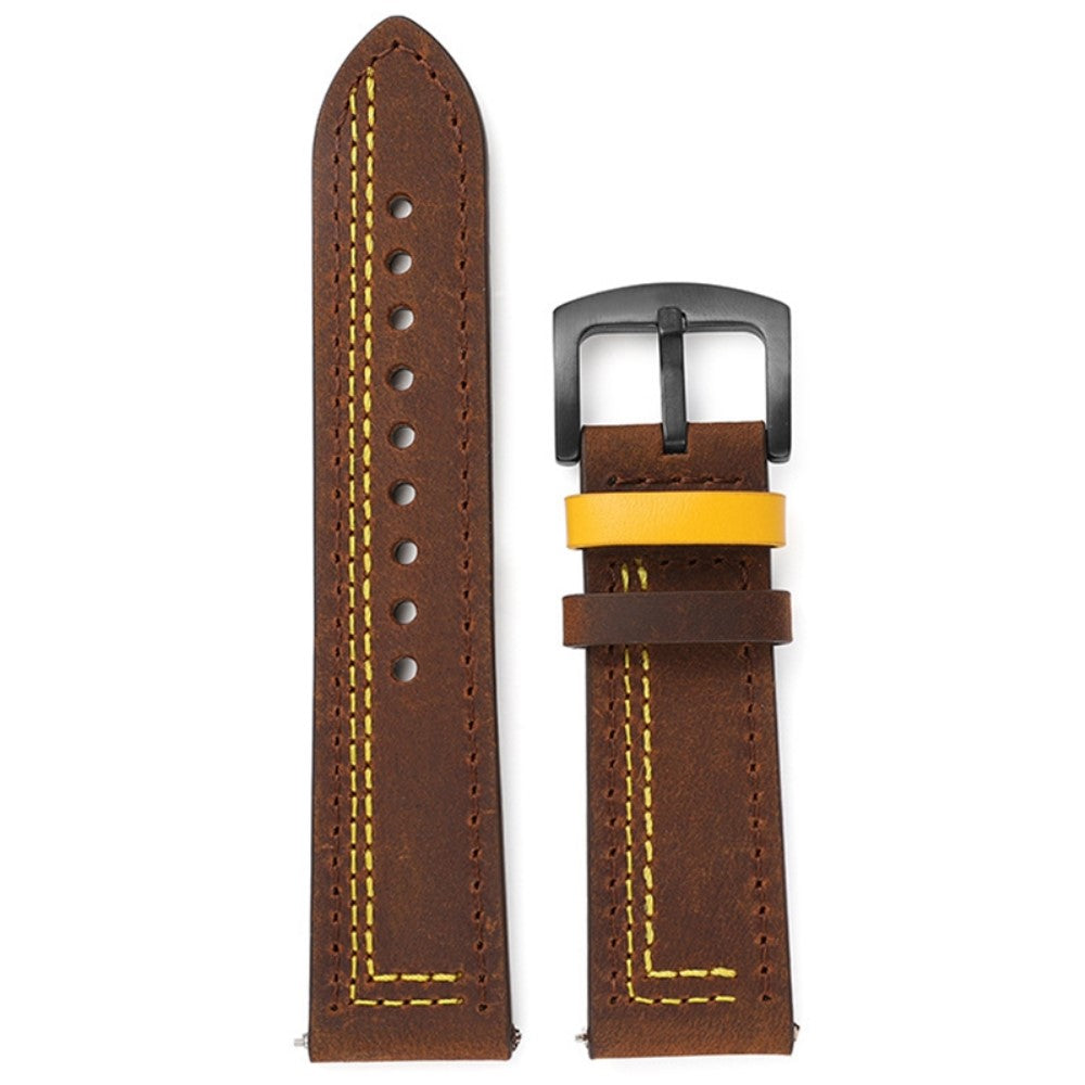 Slidstærk Kunstlæder Universal Rem passer til Smartwatch - Brun#serie_2
