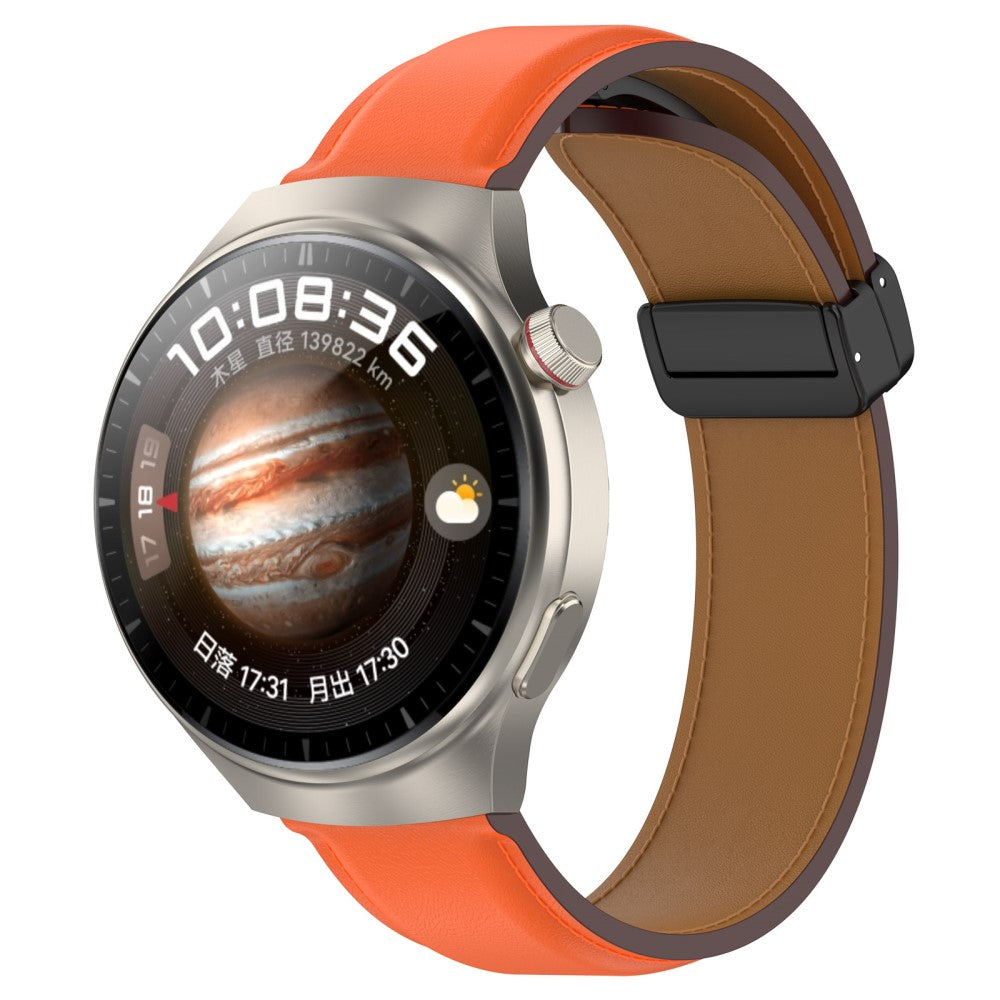 Super Fed Ægte Læder Universal Rem passer til Smartwatch - Orange#serie_2