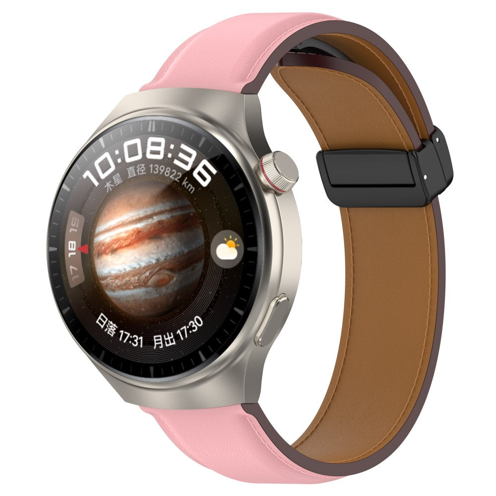 Super Fed Ægte Læder Universal Rem passer til Smartwatch - Pink#serie_3