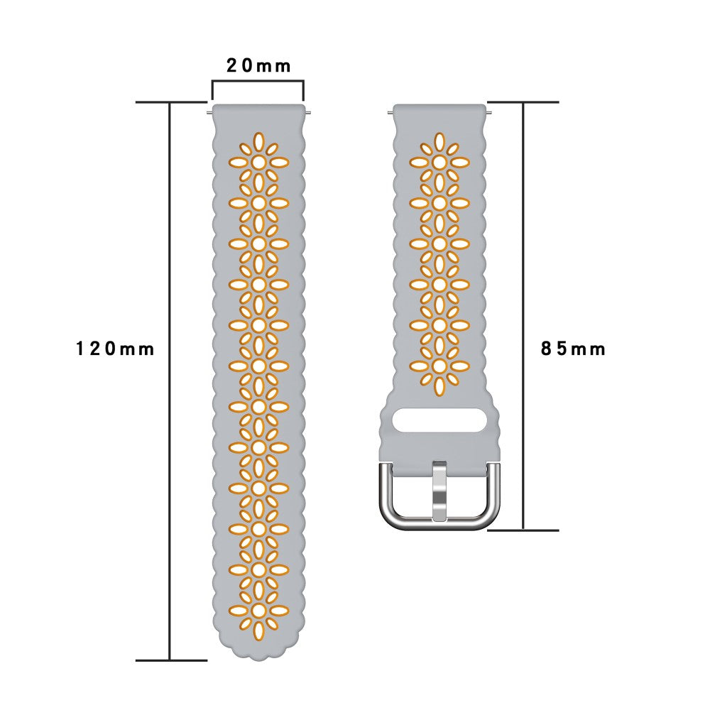 20mm Universal dual color flower hollow strap - Black / Red#serie_6