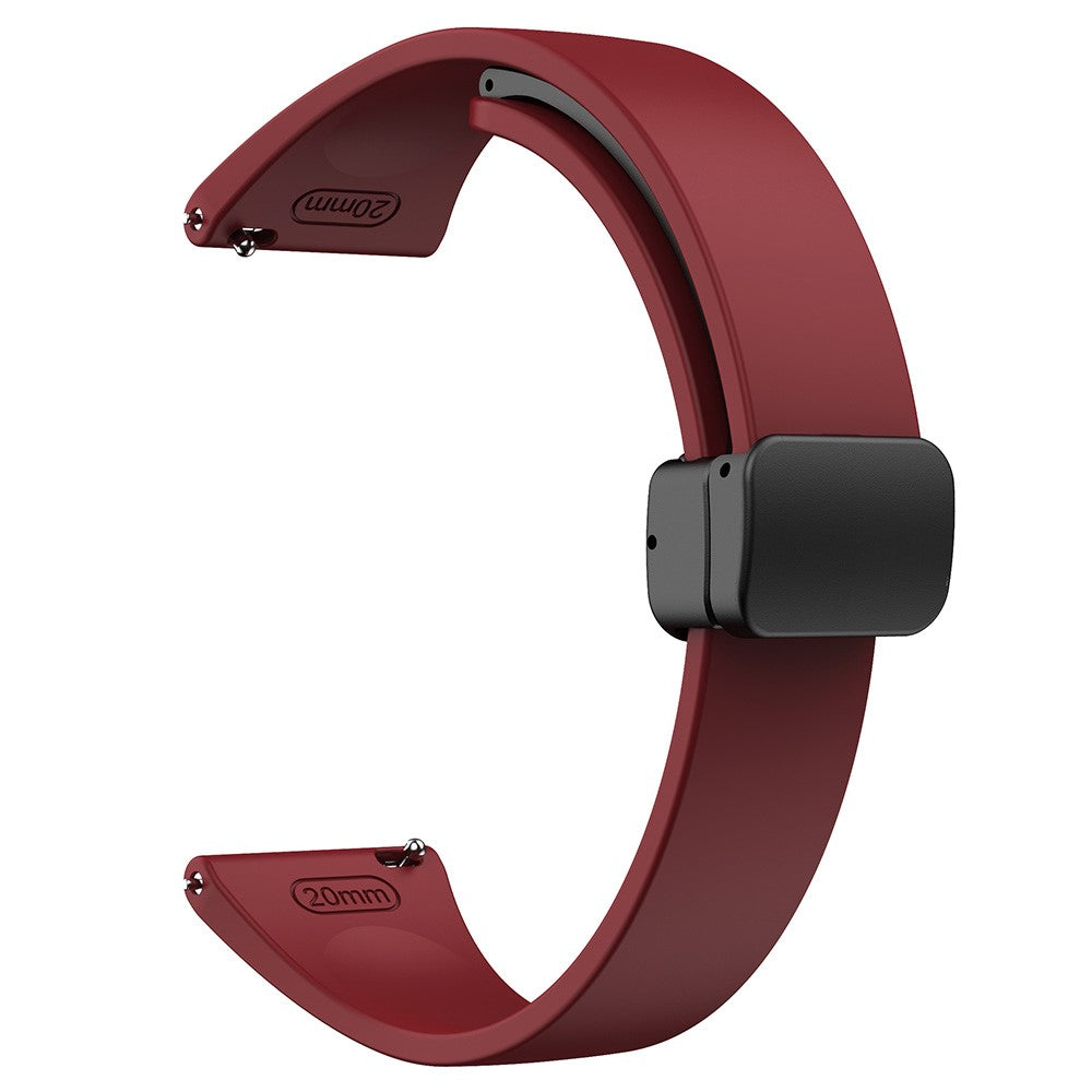 22mm Universal silicone sport strap with black magnetic buckle - Wine Red#serie_6