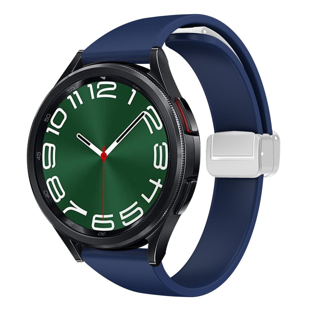 22mm Universal silicone sport strap with silver magnetic buckle - Midnight Blue#serie_11