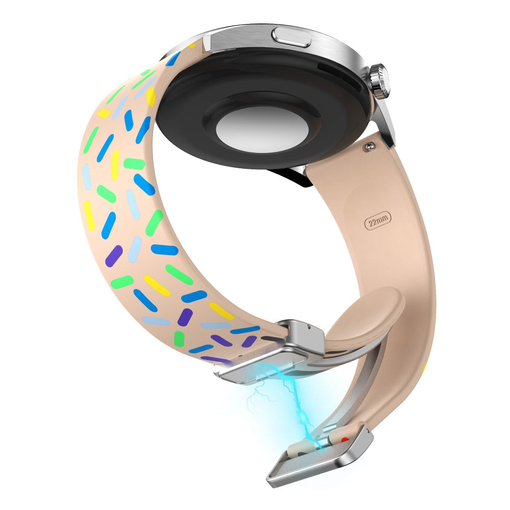 Mega Slidstærk Metal Og Silikone Universal Rem passer til Smartwatch - Pink#serie_4