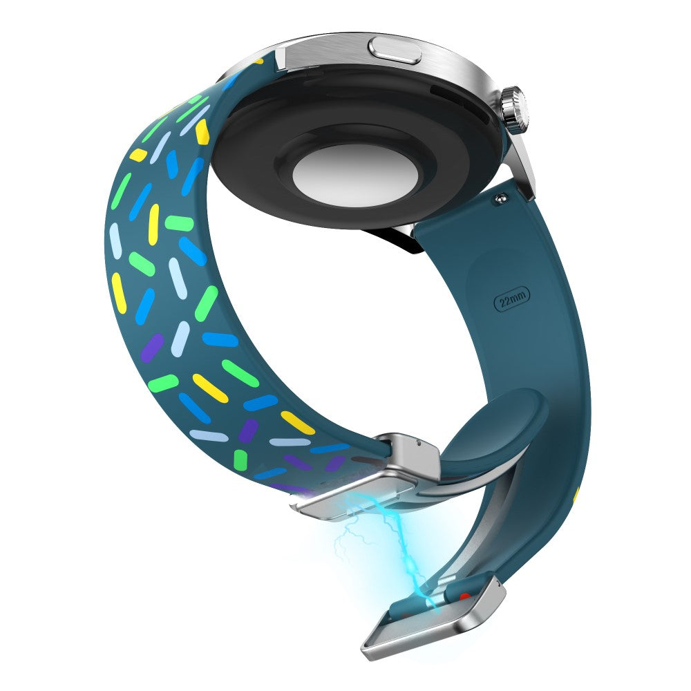 Mega Slidstærk Metal Og Silikone Universal Rem passer til Smartwatch - Grøn#serie_8