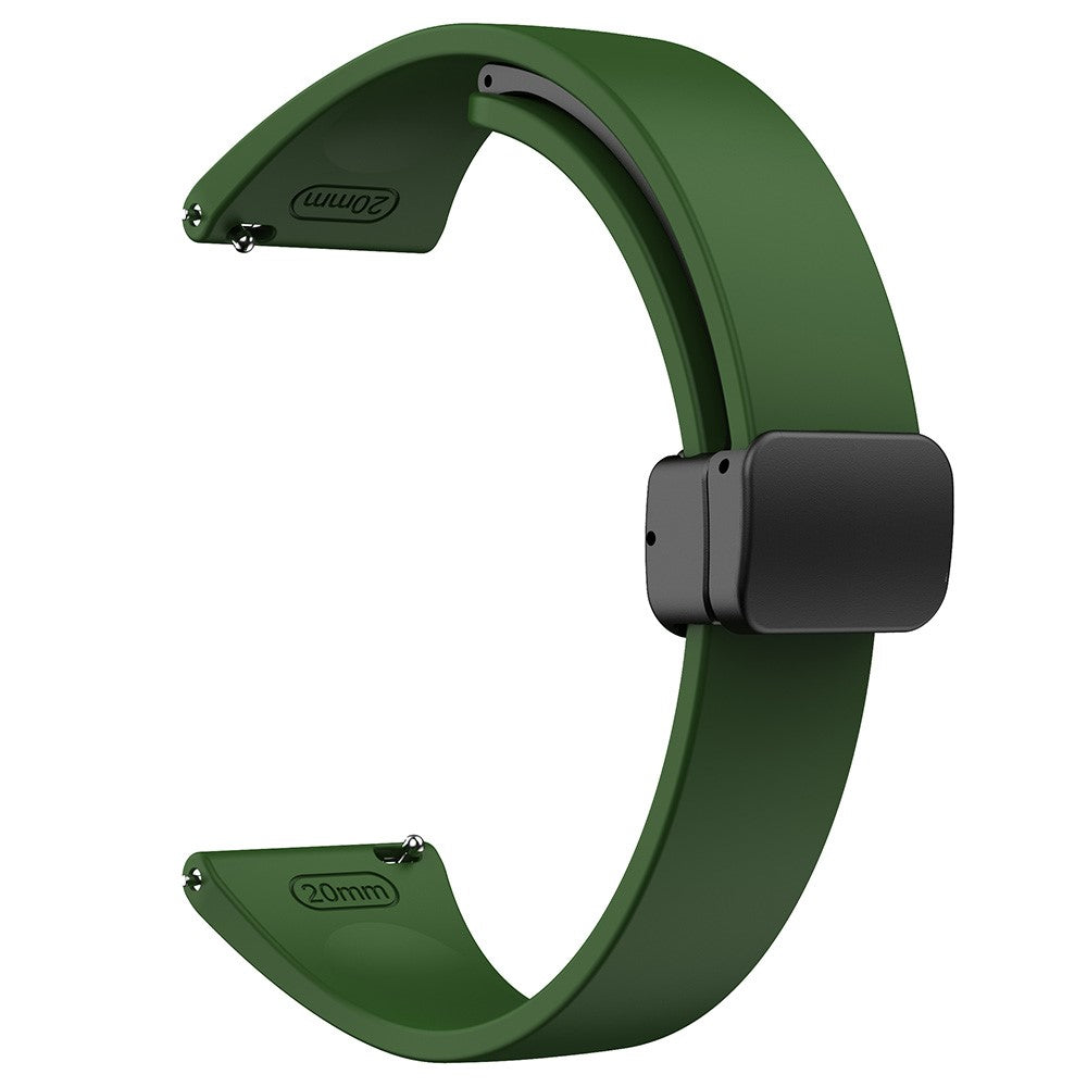 20mm Universal silicone strap with black buckle - Army Green#serie_7