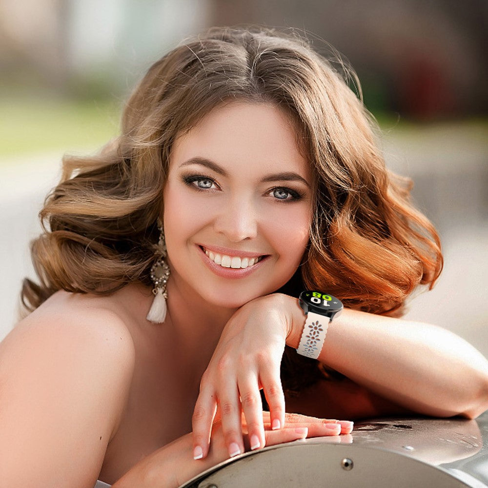 20mm Universal dual color blossom hollow strap - White +Baby Blue#serie_4